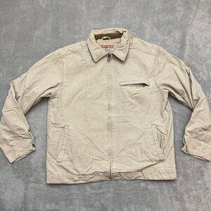 Mossimo M55 Workwear Jacket Men M Tan Long Sleeve Button Up Utility Casual Coat